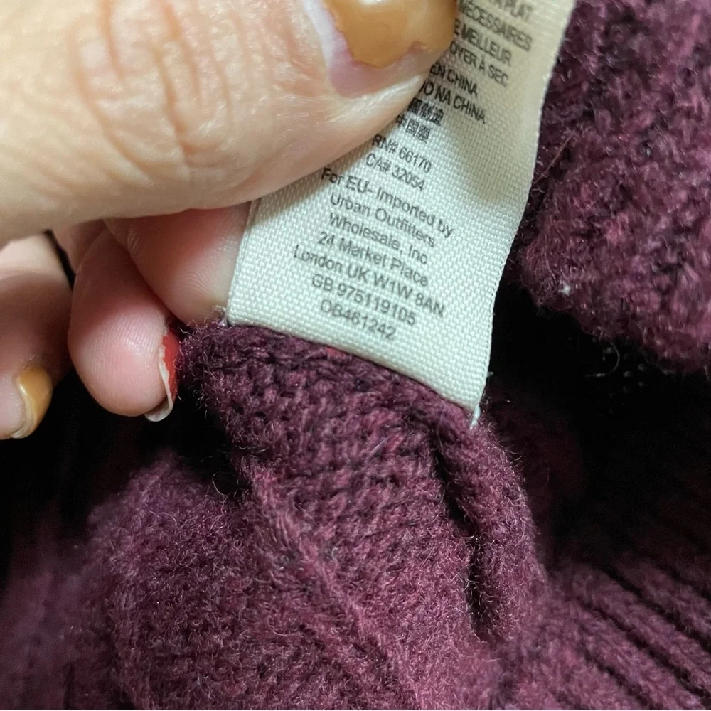 Free People OB461242 burgundy Heat Viceroy Short Shawl Collar Fitted Cardigan M